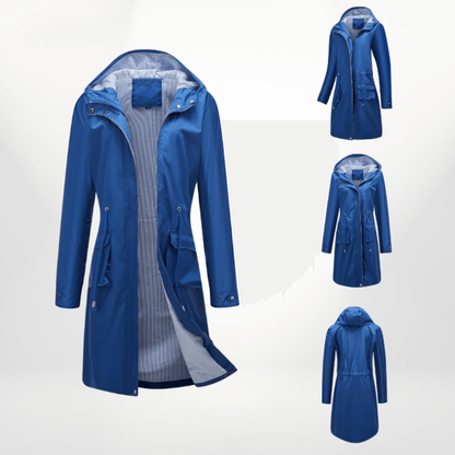 Wasserdichte Damen-Trenchcoat Lang