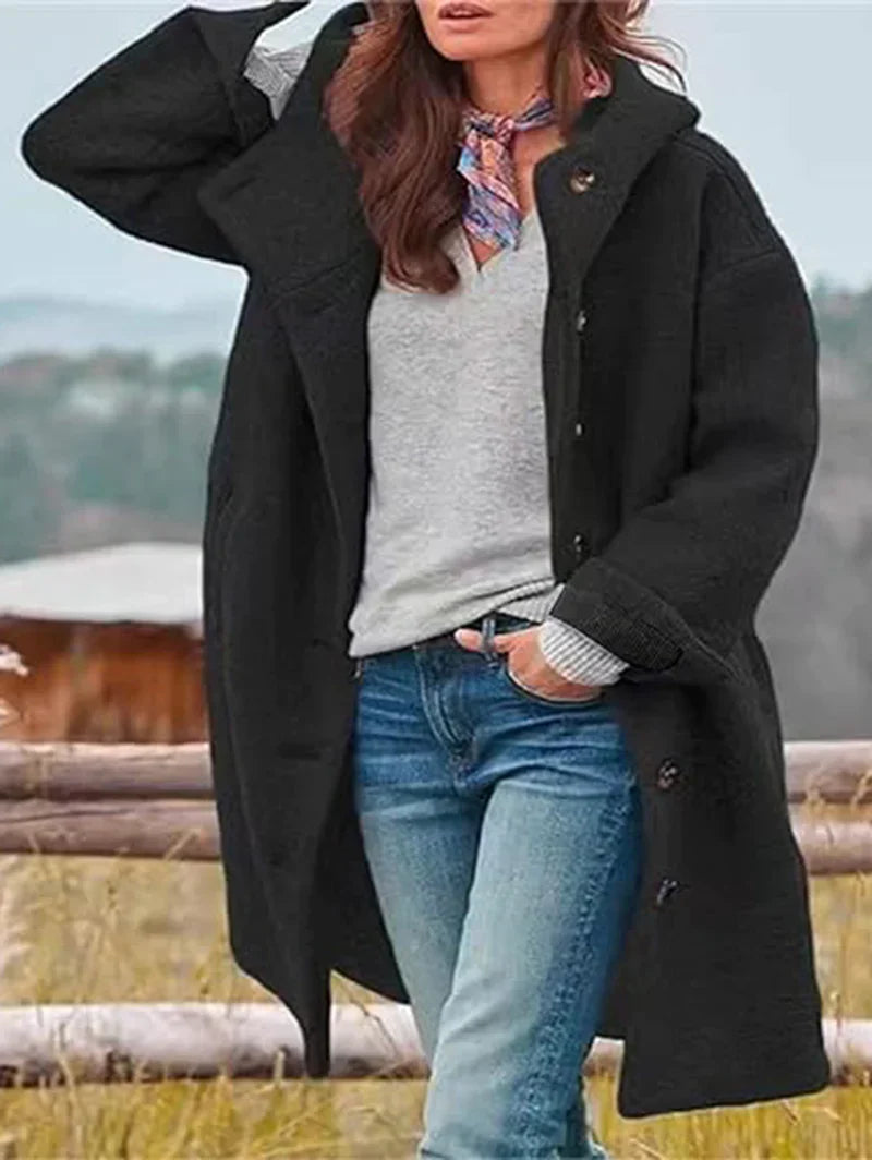 Warme Wolljacke Mit Kapuze
