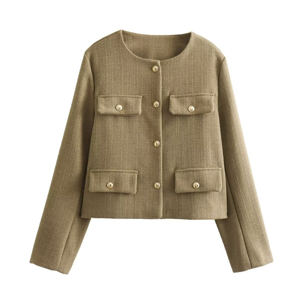 Elegante Blazer Jacke Halsreiher Design