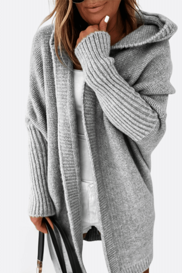 Damen Strickmantel Kapuzenparka