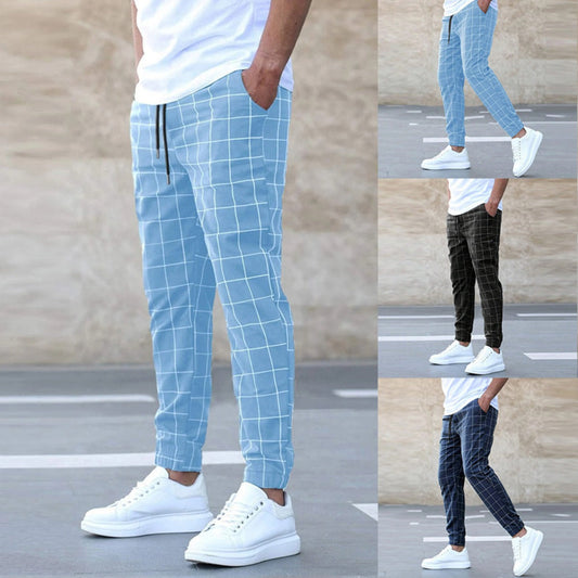 Karierte Freizeithose Modern Sportlich - IdealeKleiden