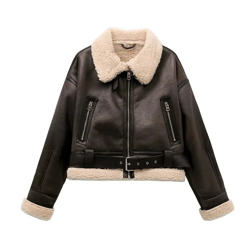 Weiche Damenjacke Plüschfutter Warm