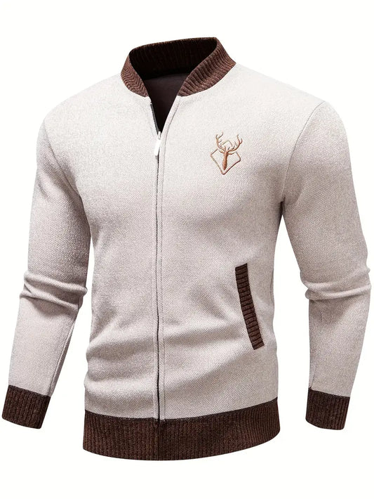 Herren Strickjacke Reißverschluss Warm Modern - IdealeKleiden