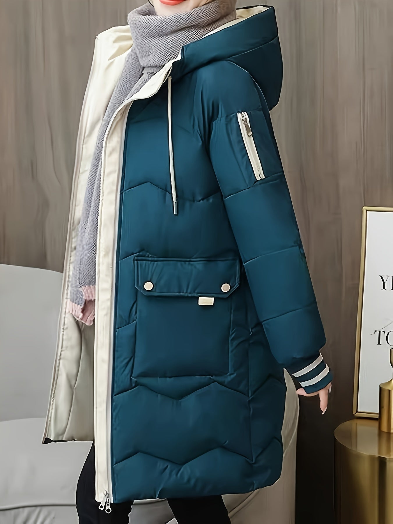 Warme Winterjacke Damen Lässig Kapuze