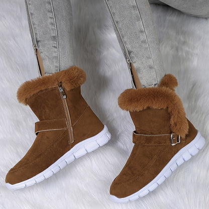 Winterstiefel Damen Schnalle Reißverschluss