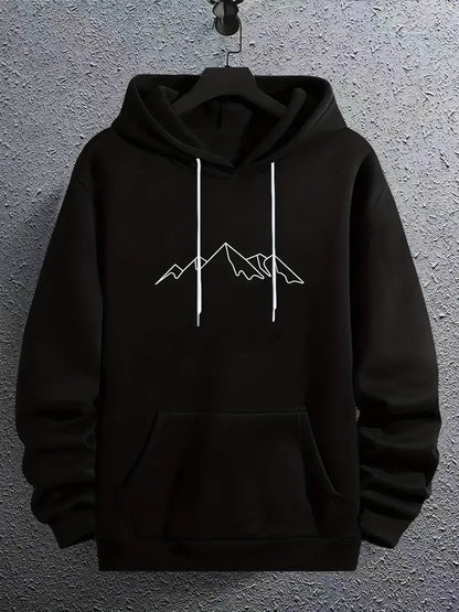 Herren Kapuzenpullover Berg Motiv Trendy
