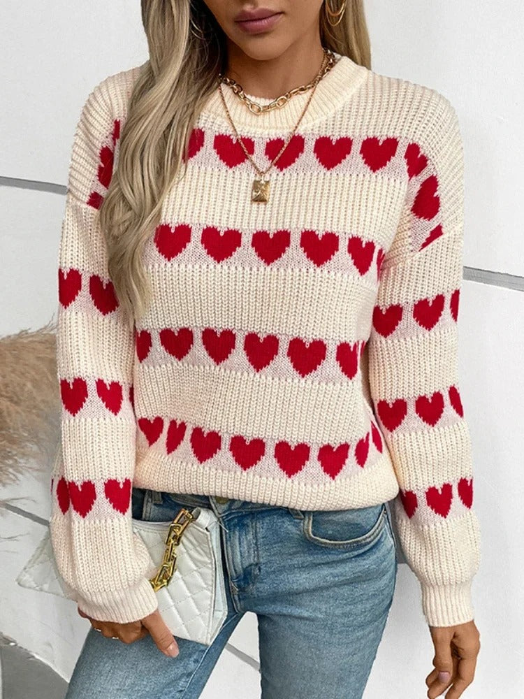 Stylischer Frauenpullover mit Trend-Print