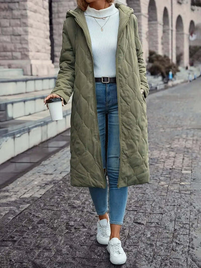 Damen Daunenparka Steppjacke mit Kapuze - IdealeKleiden