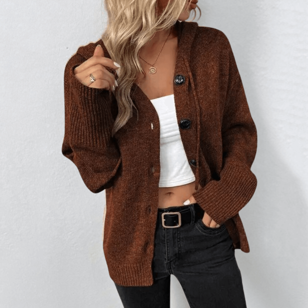 Damenschal Cardigan Weich Knöpfe