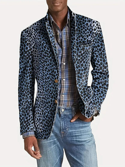 Leopard Anzugjacke Trendy Lässig Stil
