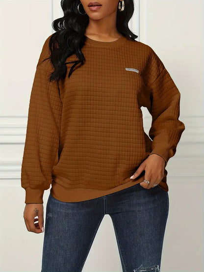 Olivia - Bequemer Waffelpullover Relaxed Fit