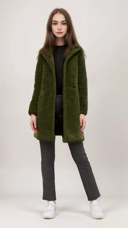 Weiche Teddyjacke Damen Kurzmantel Kuschel