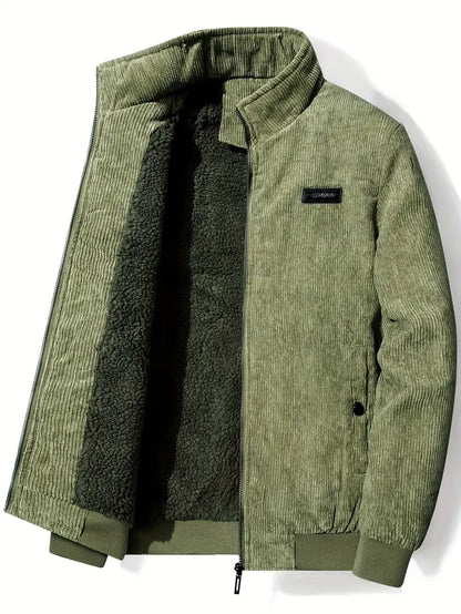 Herren Stehkragenjacke Elegant Schwarz - IdealeKleiden