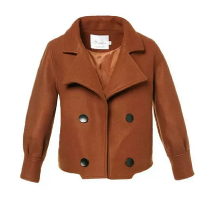 Klassischer Damenmantel Einfarbig Kurz - IdealeKleiden