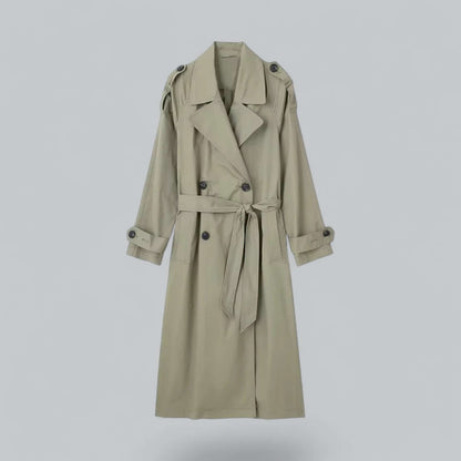 Stylischer Damen-Trenchcoat Doppelfütterung Gürtel
