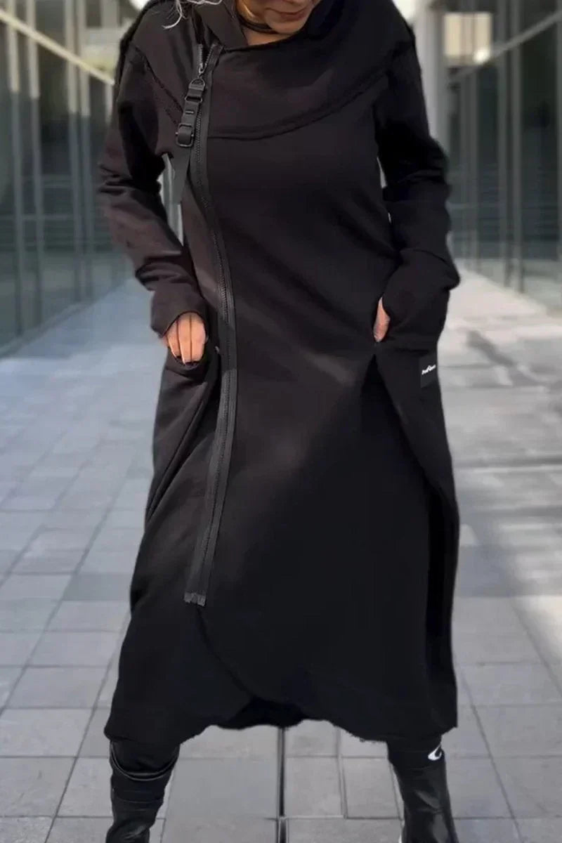 Langes Hoodie Kleid Moderner Stil