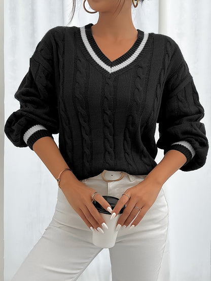 Damenschal Kabelstrick Pullover Zarte Optik