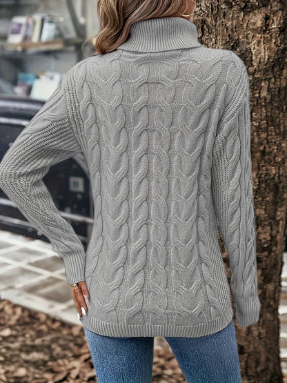 Weiche Damen Rollkragen Pullover Kaschmir Look - IdealeKleiden