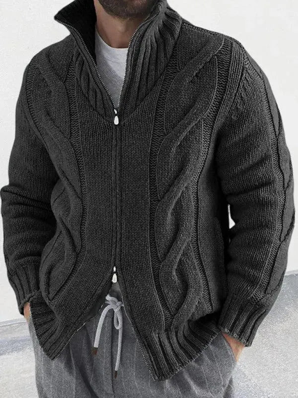 Herren Strickjacke Rollkragen Pullover Modern
