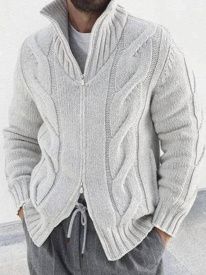 Herren Strickjacke Rollkragen Pullover Modern