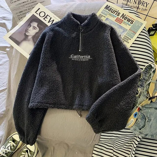 Damen Fleece Pullover Warm Kühle Tage