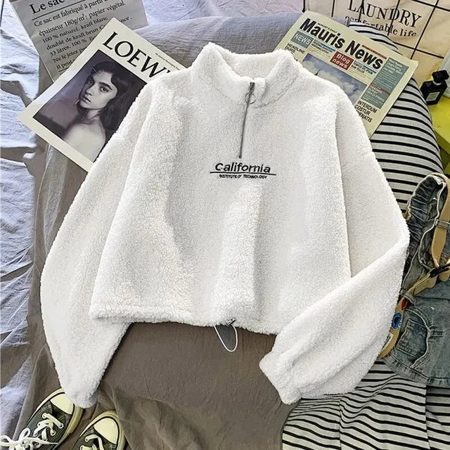 Damen Fleece Pullover Warm Kühle Tage
