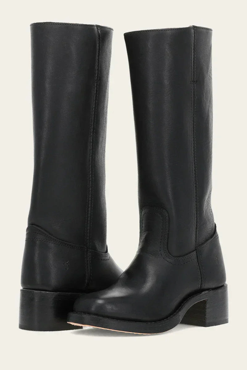 Stilvolle Damenstiefel Hoch Strukturiert