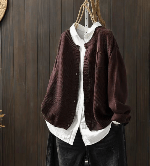 Elegante Damencardigan mit Knöpfen - IdealeKleiden