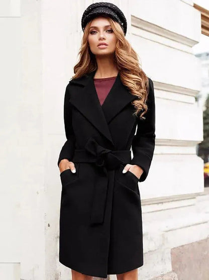 Eleganter Damen Wickelgürtel Mantel