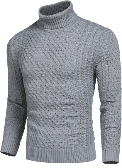Bequemer Herren Pullover Rollkragen Strick - IdealeKleiden
