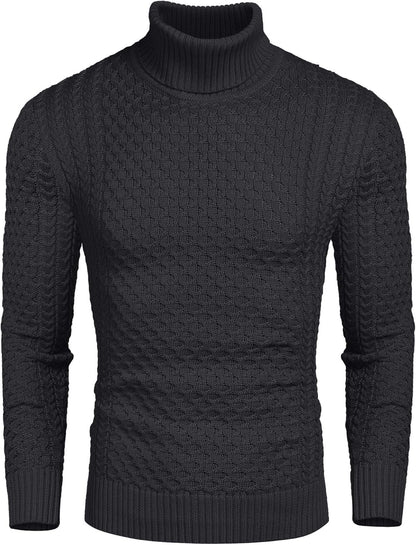 Bequemer Herren Pullover Rollkragen Strick