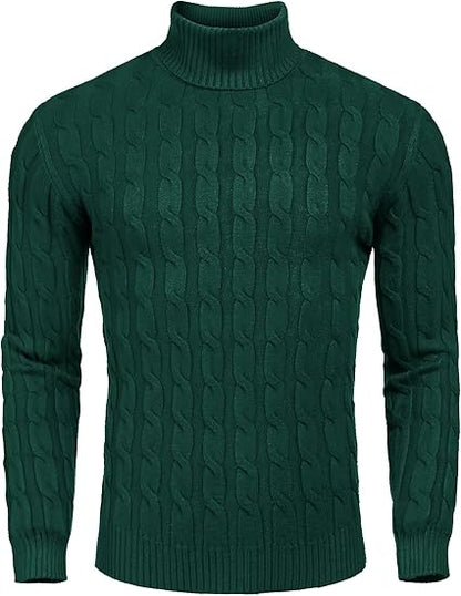 Bequemer Herren Pullover Rollkragen Strick