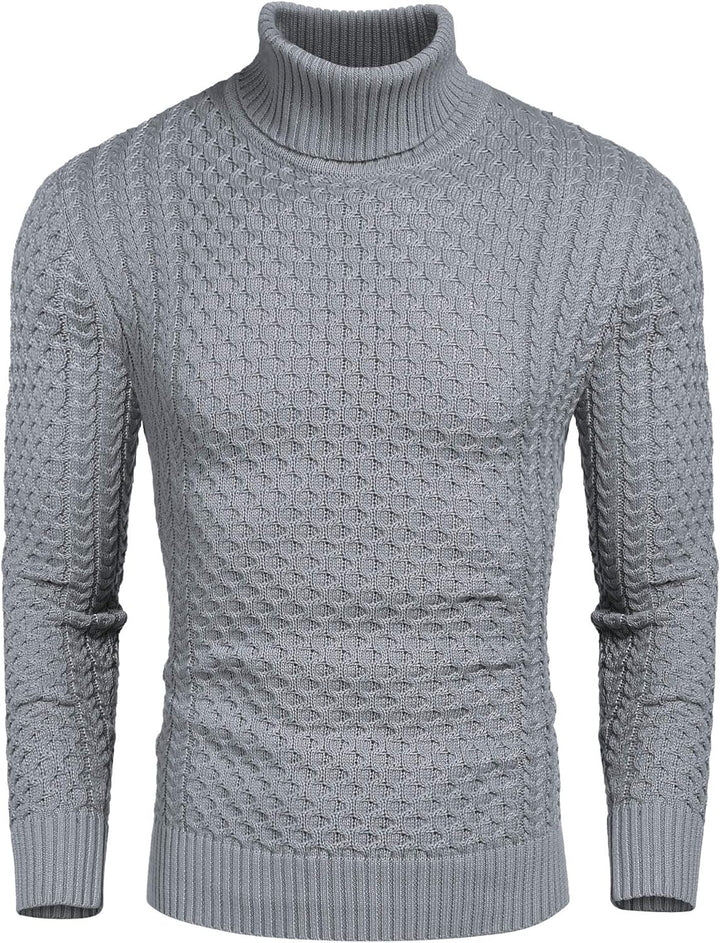 Bequemer Herren Pullover Rollkragen Strick