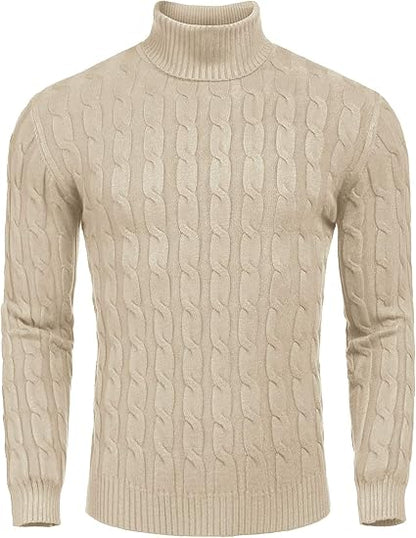 Bequemer Herren Pullover Rollkragen Strick
