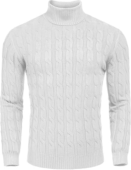 Bequemer Herren Pullover Rollkragen Strick