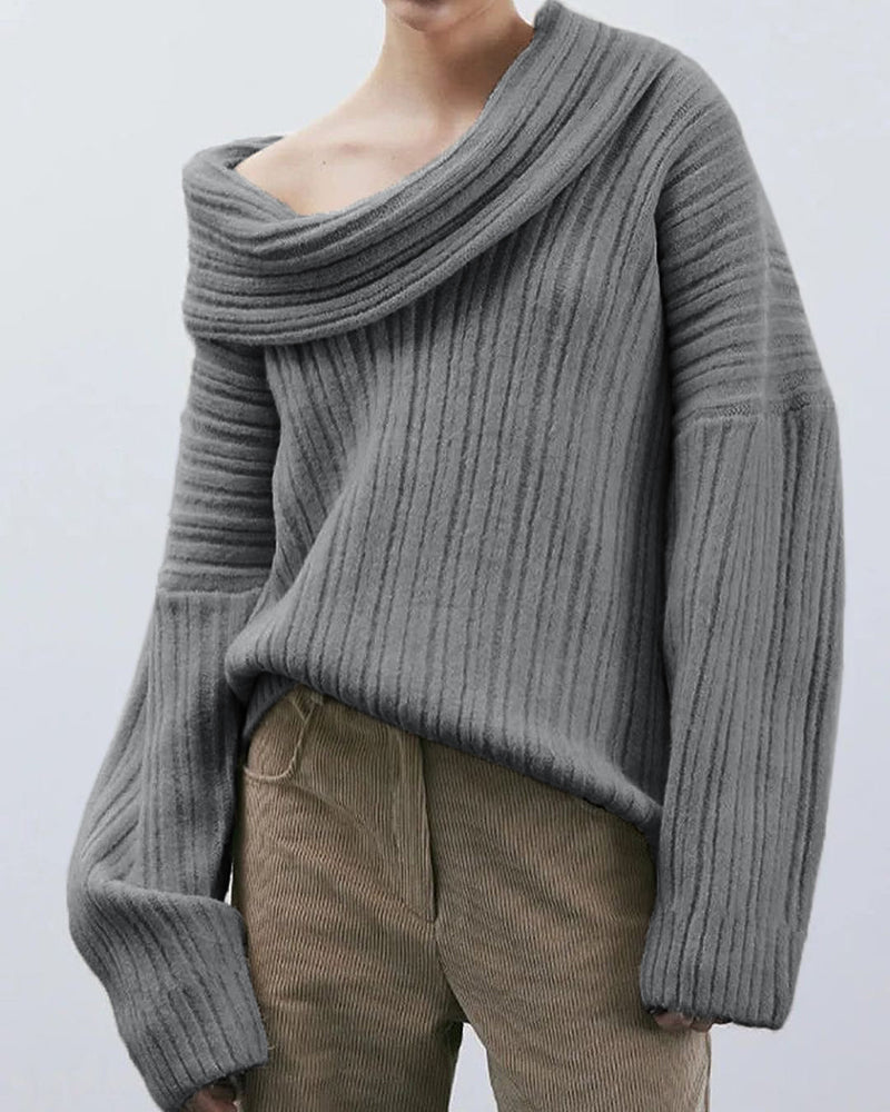 Lässige Strickjacke Schulterfrei Trendy
