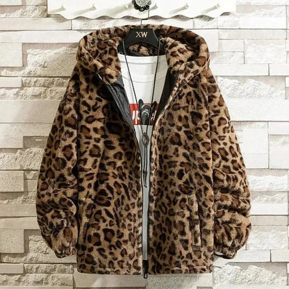 Kapuzenjacke Herren Fleece Bedruckt Sportlich - IdealeKleiden