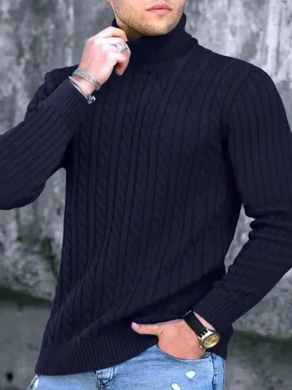 Stylisher Herren Pullover Stretch Rollkragen
