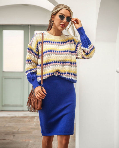 Damen 2-Teiliger Set Pullover und Rock Elegantes Outfit