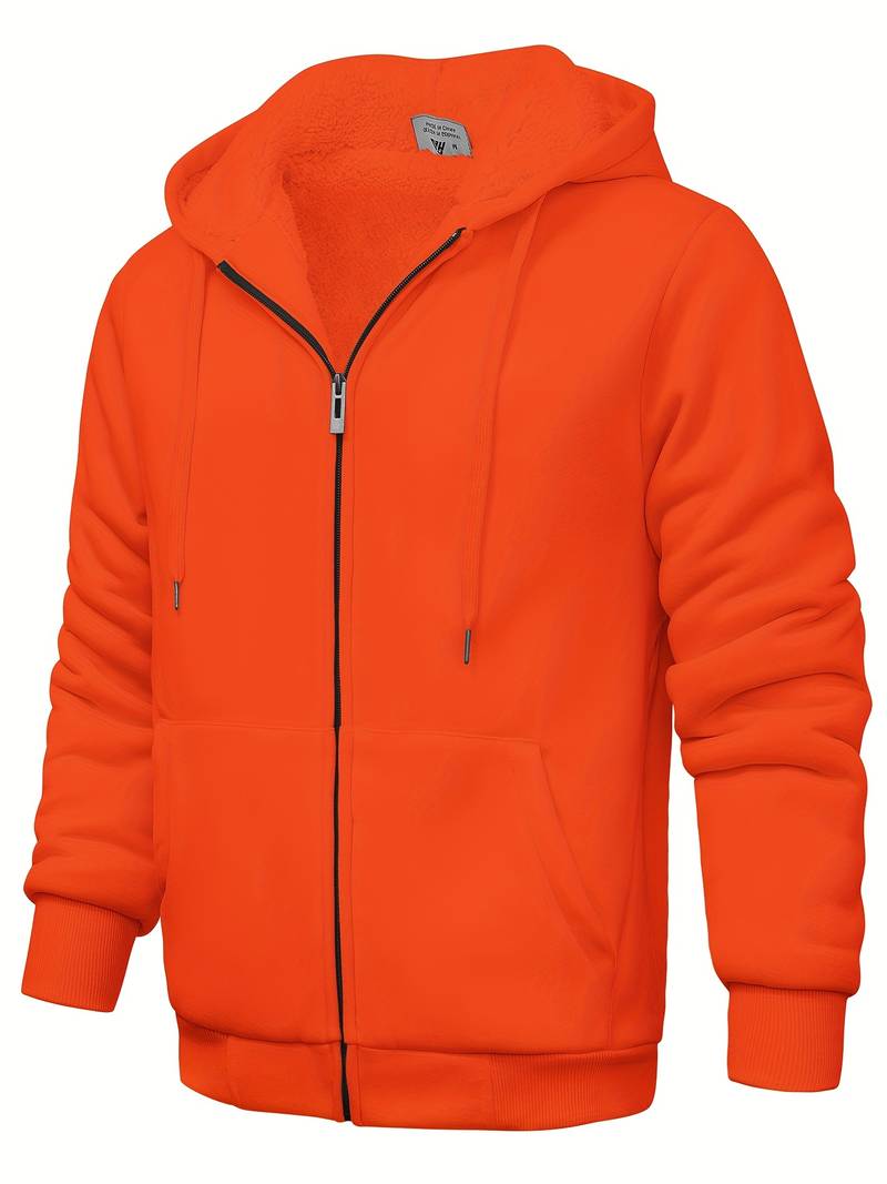 Einfarbig Kapuzenpullover modern Reißverschluss