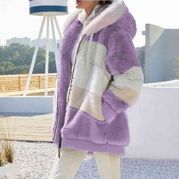 Modische Kapuzenjacke Color Block Design