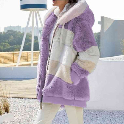 Modische Kapuzenjacke Color Block Design