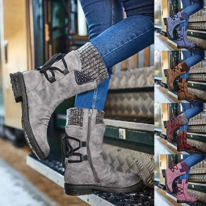 Modische Winterstiefeletten Zum Schnüren Elegant - IdealeKleiden