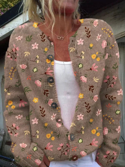 Strickjacke Damen Floral Elegant Style
