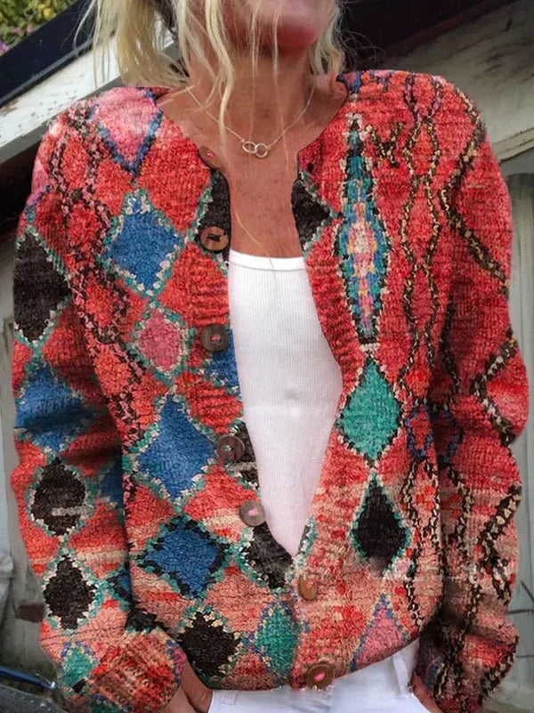Strickjacke Damen Floral Elegant Style