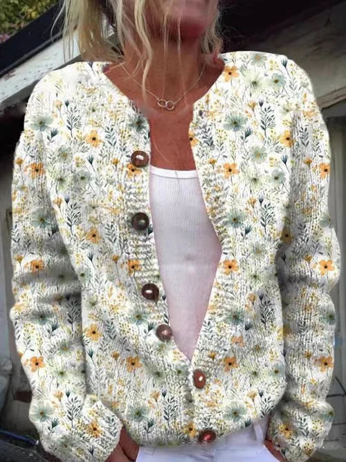 Strickjacke Damen Floral Elegant Style