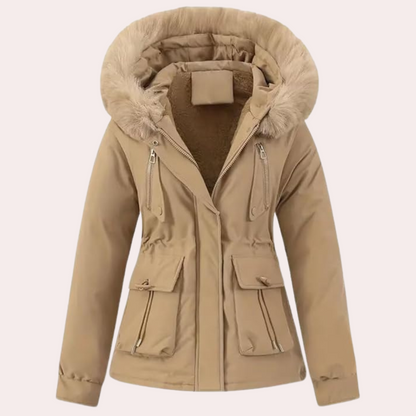 Damen Winterjacke Warm Kapuze Fleece