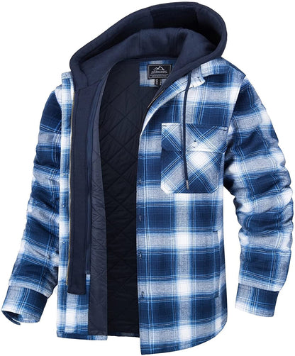 Karierte Herren Weste Hoodie Warm gefüttert