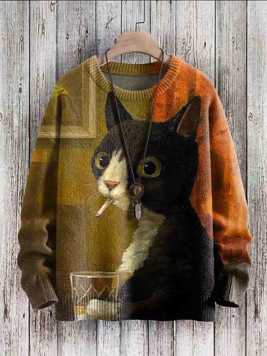 Katzenpullover Damen Fröhlich Farben