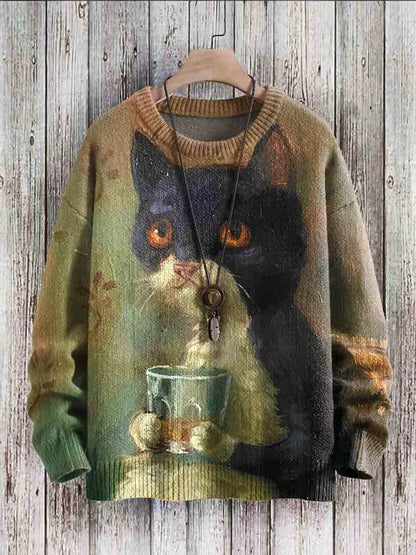Katzenpullover Damen Fröhlich Farben